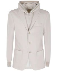 Eleventy - Chaqueta Con Capucha Y Capas - Lyst