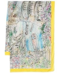 Faliero Sarti - Illustration-Style Printed Scarf - Lyst