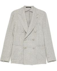 Tagliatore - Double-Breasted Check-Pattern Blazer - Lyst