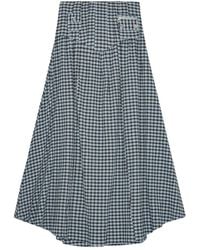 Ganni - Checkered Skirt - Lyst