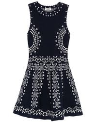 Sandro - Scarf-Print Knit Mini Dress - Lyst