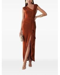 BWLDR - Ruched Asymmetric Maxi Dress - Lyst