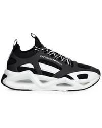 EA7 - Mesh-Panelled Logo-Print Sneakers - Lyst