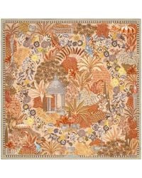 Ferragamo - Garden Print Silk Scarf - Lyst