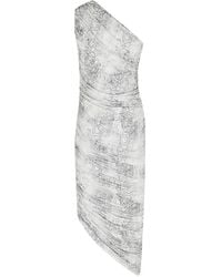 FEDERICA TOSI - Snake-Print Draped Asymmetric Dress - Lyst