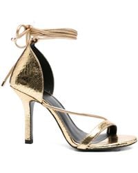Patrizia Pepe - 95Mm Metallic Lace-Up Sandals - Lyst