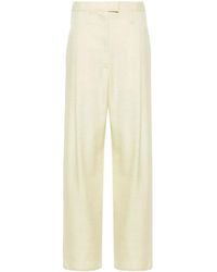 Philosophy Di Lorenzo Serafini - Chambray Pleated Straight Trousers - Lyst
