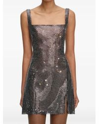 Self-Portrait - Rhinestone-Embellishment Mini Dress - Lyst