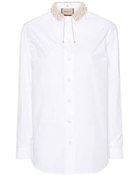 Gucci - Embroidered Collared Shirt - Lyst