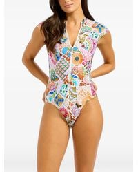 Seafolly - Maillot De Bain Beach Boheme Zippé À Mancherons - Lyst