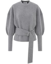 Lanvin - Sudadera Con Cinturón De Punto Doble Faz - Lyst