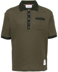 Thom Browne - Open-Stitch Cotton Polo Shirt - Lyst