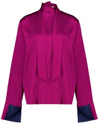 Stella McCartney - Haut En Satin À Col Montant - Lyst