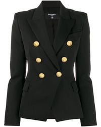 Balmain Blazer Met Dubbele Rij Knopen - Zwart