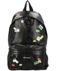 Balenciaga Explorer Canvas Drawstring Backpack in Black for