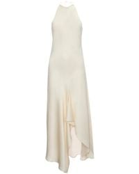 Victoria Beckham - Halterneck Asymmetric-Hem Midi Dress - Lyst