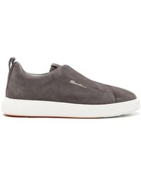Santoni - Sneakers Aus Wildleder Mit Logo - Lyst
