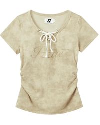 Izzue - Lace-Up Acid-Wash T-Shirt - Lyst
