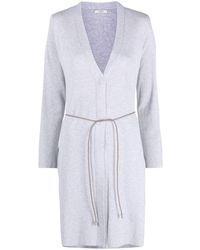 Peserico - Belted Button-up Cotton Cardigan - Lyst