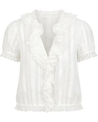 Doen - Blusa Bernadette Con Ribete De Encaje Y Volantes - Lyst