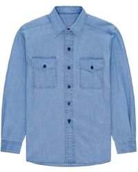 Fortela - Chest-Pockets Chambray Overshirt - Lyst