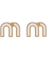 Miu Miu - Logo-Plaque Stud Earrings - Lyst