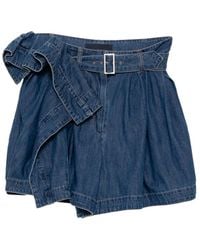 Juun.J - Belted Ruffled Shorts - Lyst