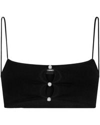DSquared² - Fine-Knit Cutout Crop Top - Lyst