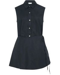 Rosetta Getty - Chemise Nouée Devant À Design Sans Manches - Lyst