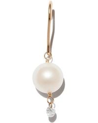 PERSÉE - 18Kt Rain Song Pearl And Diamond Drop Earring - Lyst