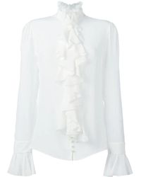 McQueen - Poplin Ruffle Shirt - Lyst