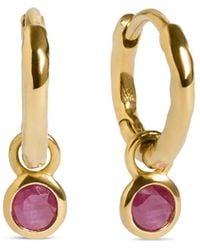 Monica Vinader - Ruby-Charm Hoop Earrings - Lyst