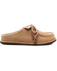 ADRIANNA FERETTI - Lace-Up Suede Mules - Lyst