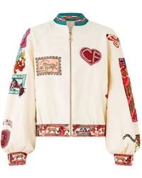 CAMILLA - Bead-Embellished Patch-Detail Bomber Jacket - Lyst