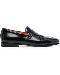 Santoni - Buckled-leather Monk Shoes - Lyst