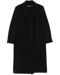 Ann Demeulemeester - Single-Breasted Notched-Lapels Wool Coat - Lyst