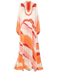 Raquel Diniz - Parana'Rn Abstract-Print Tie-Neck Maxi Dress - Lyst
