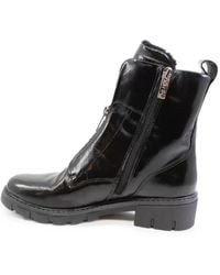 Ara - Patent-Finish Zip-Front Ankle Boots - Lyst
