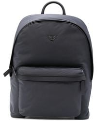 Emporio Armani - Logo-Plaque Zip-Fastening Backpack - Lyst