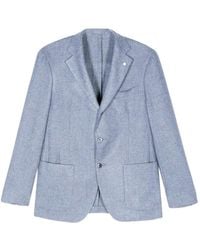 Luigi Bianchi - Blazer Met Gekerfde Revers En Opgestikte Zakken - Lyst
