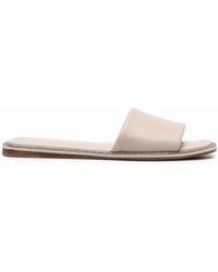 Brunello Cucinelli - Leather Flat Sandals - Lyst
