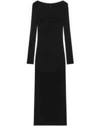Courreges - Ribbed-Knit Slash-Detail Midi Dress - Lyst