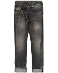 R13 - Crossover-Waist Turned-Up Jeans - Lyst