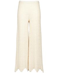 Escvdo - Safi Abanico Crochet-Stitch Trousers - Lyst