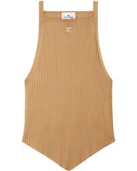 Courreges - Fine Ribbed Sleeveless Top - Lyst