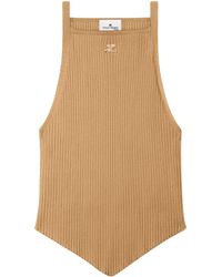 Courreges - Fine Ribbed Sleeveless Top - Lyst