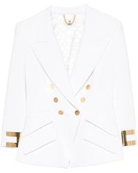 Elisabetta Franchi - Double-Breasted Three-Quarter Sleeve Jacket - Lyst