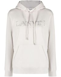Lanvin - Hoodie en coton à logo brodé - Lyst