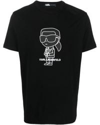 Karl Lagerfeld - T-Shirt mit Ikonik Karl-Print - Lyst