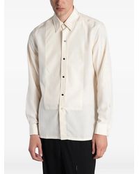 Givenchy - Long-Sleeve Silk Tuxedo Shirt - Lyst